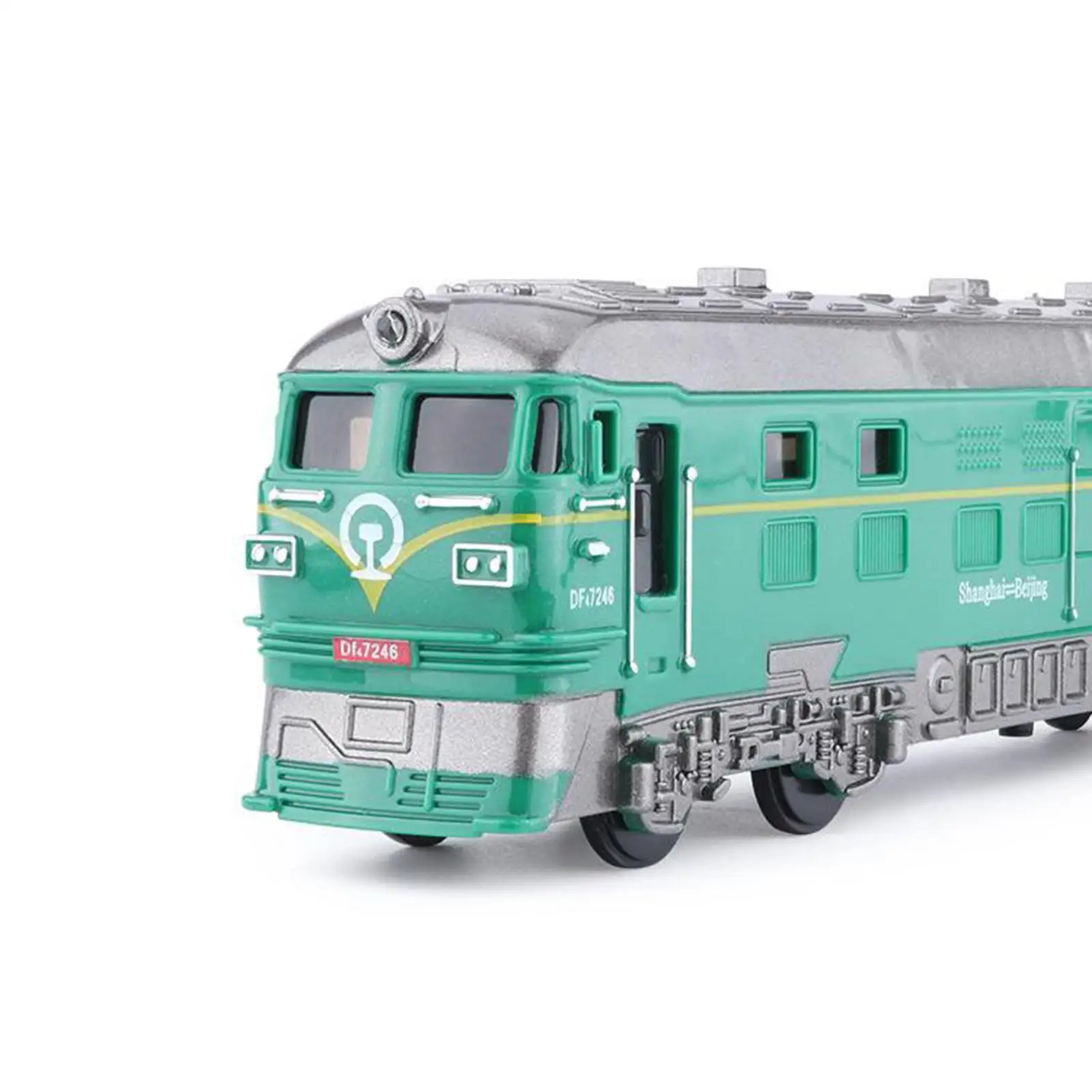 Model Railway Accessories Steam Engine Train Ho Scale Alloy Pull Back Locomotive with Lights for Building Scenery