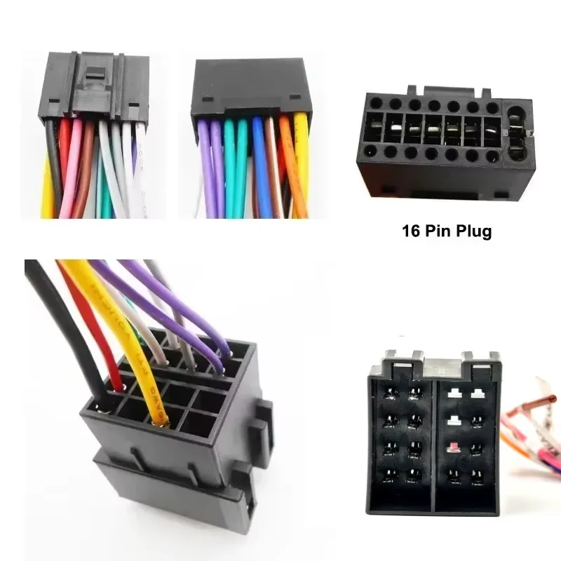 Grandnavi 16 دبوس كابل توصيل ISO موصل قياسي محول لراديو السيارة أندرويد لمحول تسخير الأسلاك محول كابل سلك السيارة #2