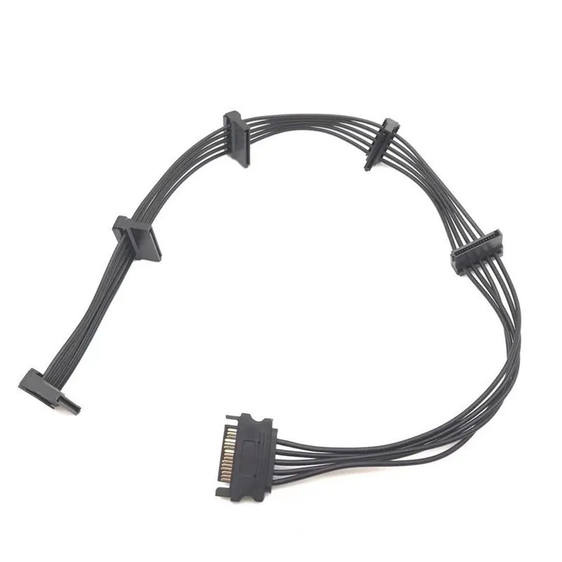 15Pin SATA/4PIN Power Supply Splitter Cable Hard Drive 1 Male To 5 Female Extension Power Cord for DIY PC Sever