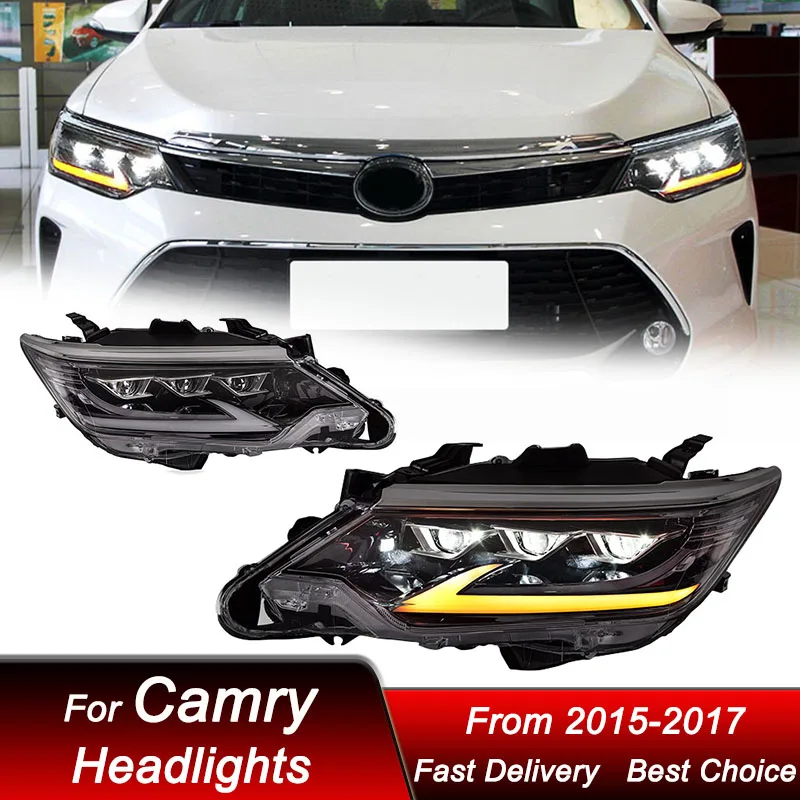 

Car Headlights For Toyota Camry 2015-2017 to lexus style LED Headlamp Assembly High Configure Projector Lens Accessories Kit