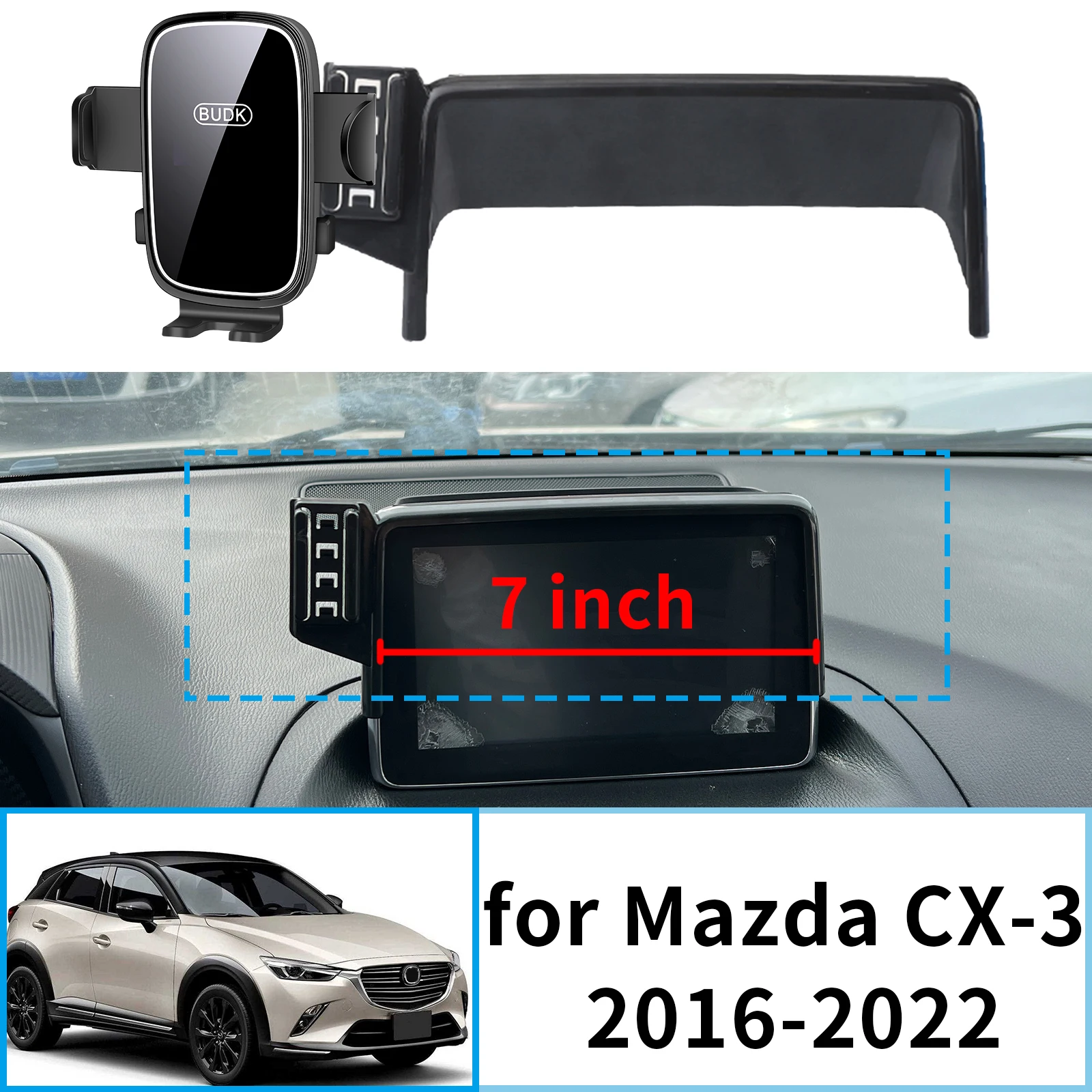 

fit for Mazda CX-3 CX3 Sport DK 2016 2017-2022 Stable Clip-On Phone Holder​​ Mount Screen Base No Vibration​ Car accessoires
