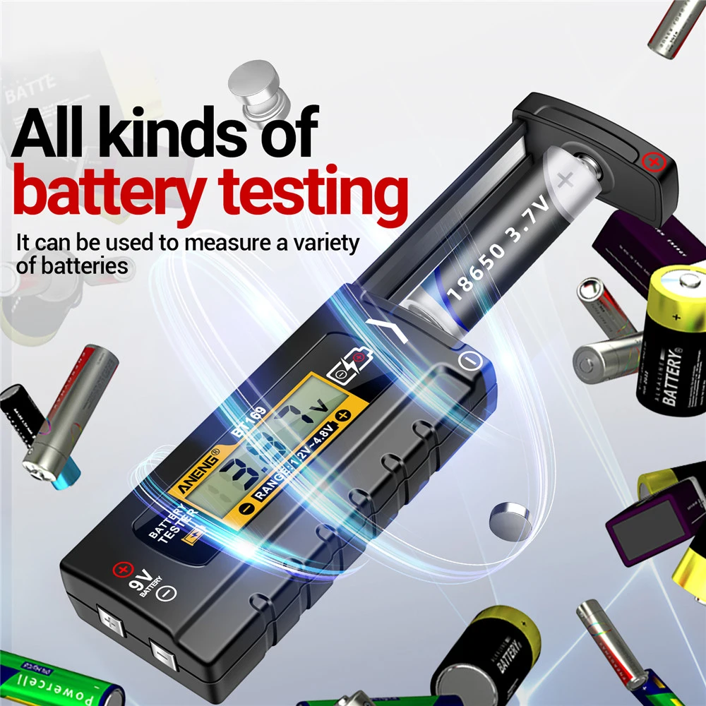 BT169 Digital Battery Testers Detector Multifunctional Quickly Measure Battery No Power Required for C D AA AAA 9V 1.5V Button