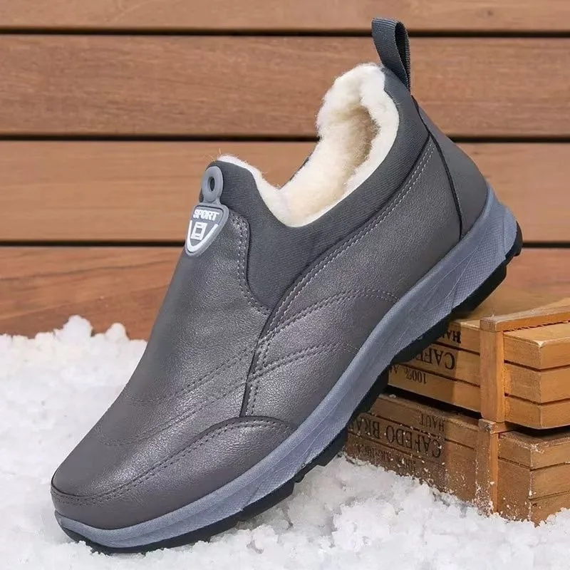 Men's Snow Boots Piled and Thickened Middle-aged and Elderly Cotton Boots New Cotton Shoes Waterproof and Thickened Cotton Shoes