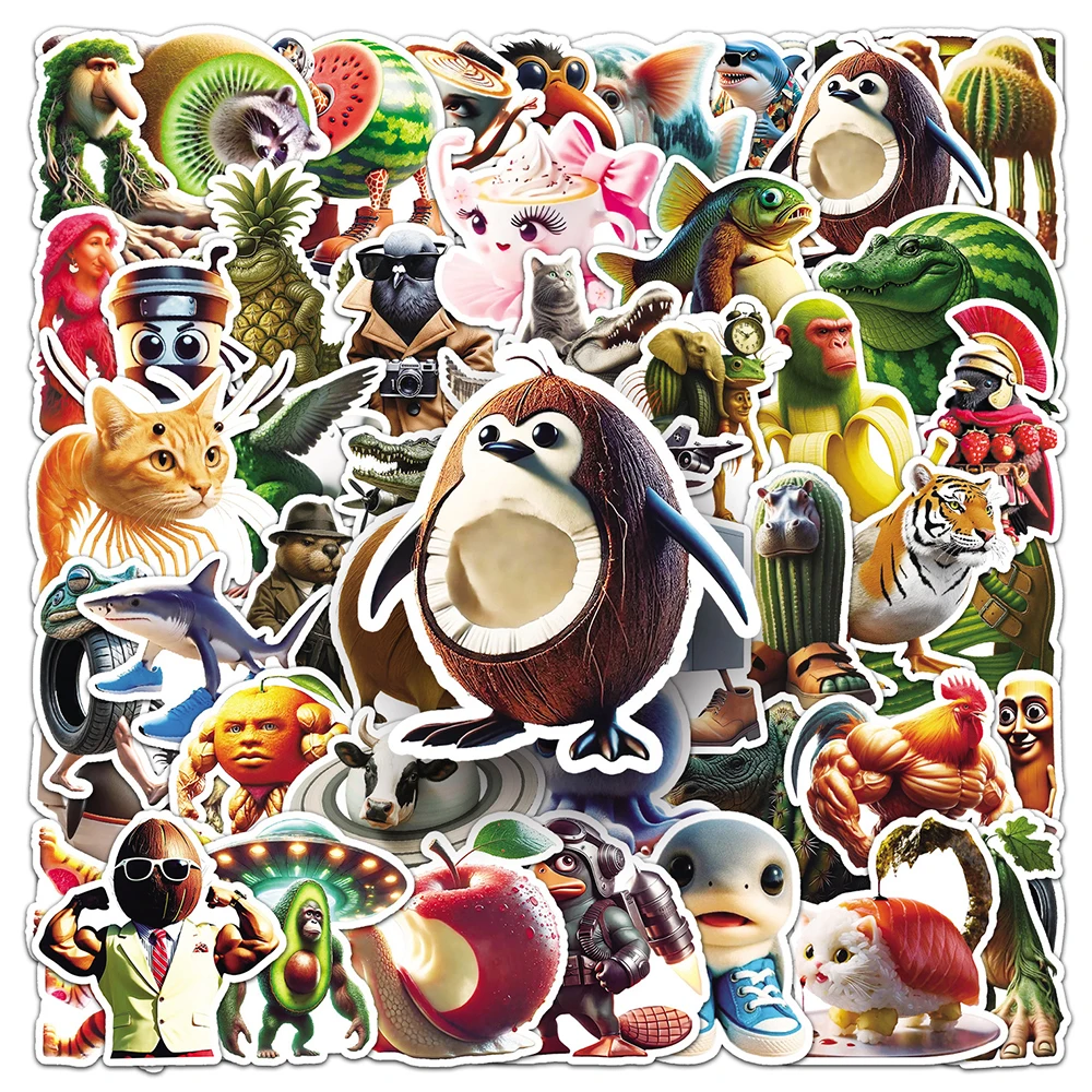 10/30/50pcs AI บทคัดย่อ Brainrot สติกเกอร์ Tung Tung Sahur การ์ตูนตลก DIY โน้ตบุ๊คโทรศัพท์กระเป๋าเดินทางสติกเกอร์กันน้ําของเล่น