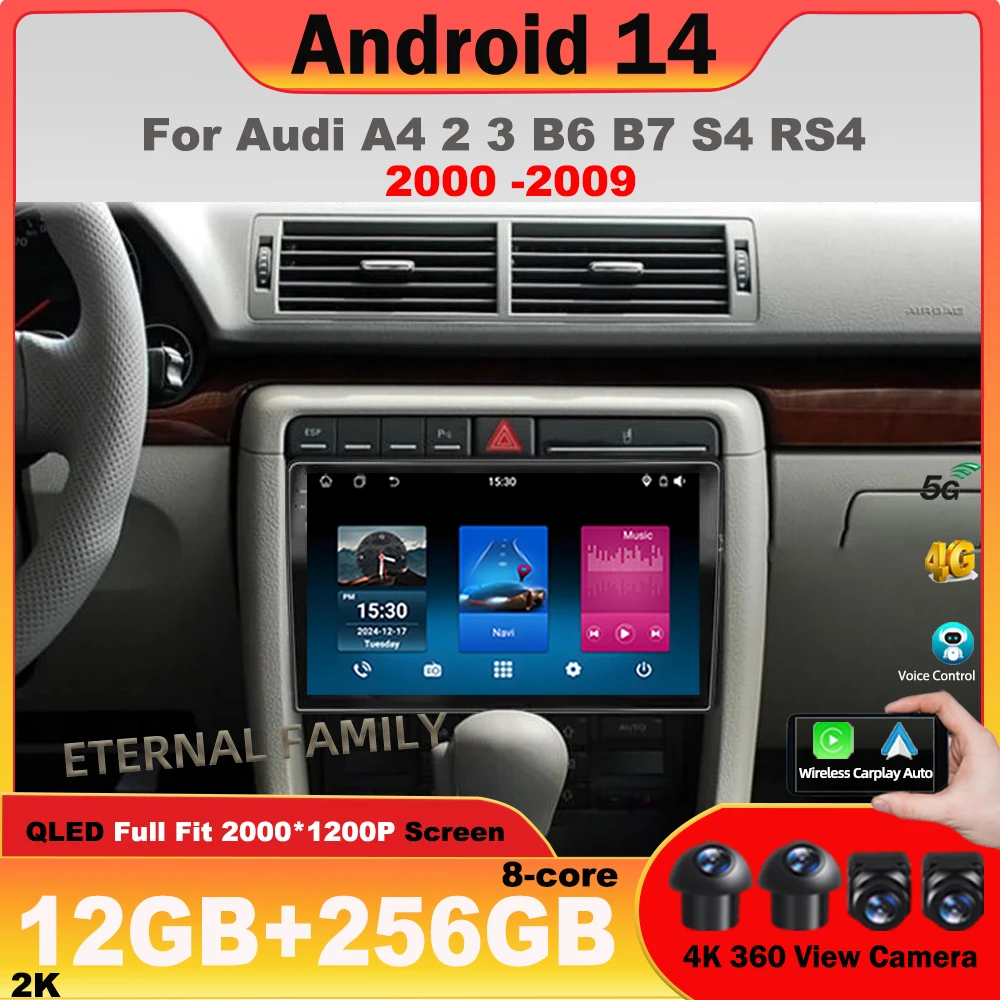 

Android car radio For Audi A4 2 3 B6 B7 S4 RS4 2000 - 2009 Multimedia Car GPS Video Autoradio Navigation Stereo Radio 5G DVD BT