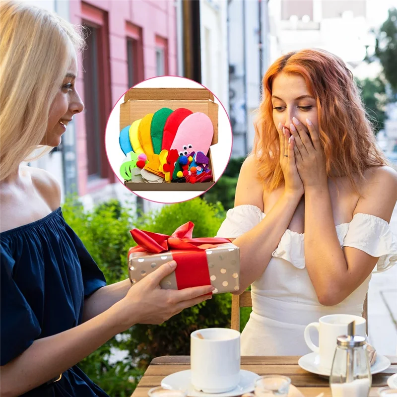 ABUM-Handpop Making Kit Maken van handwerkvilt voor kinderen Maak je eigen sokpop