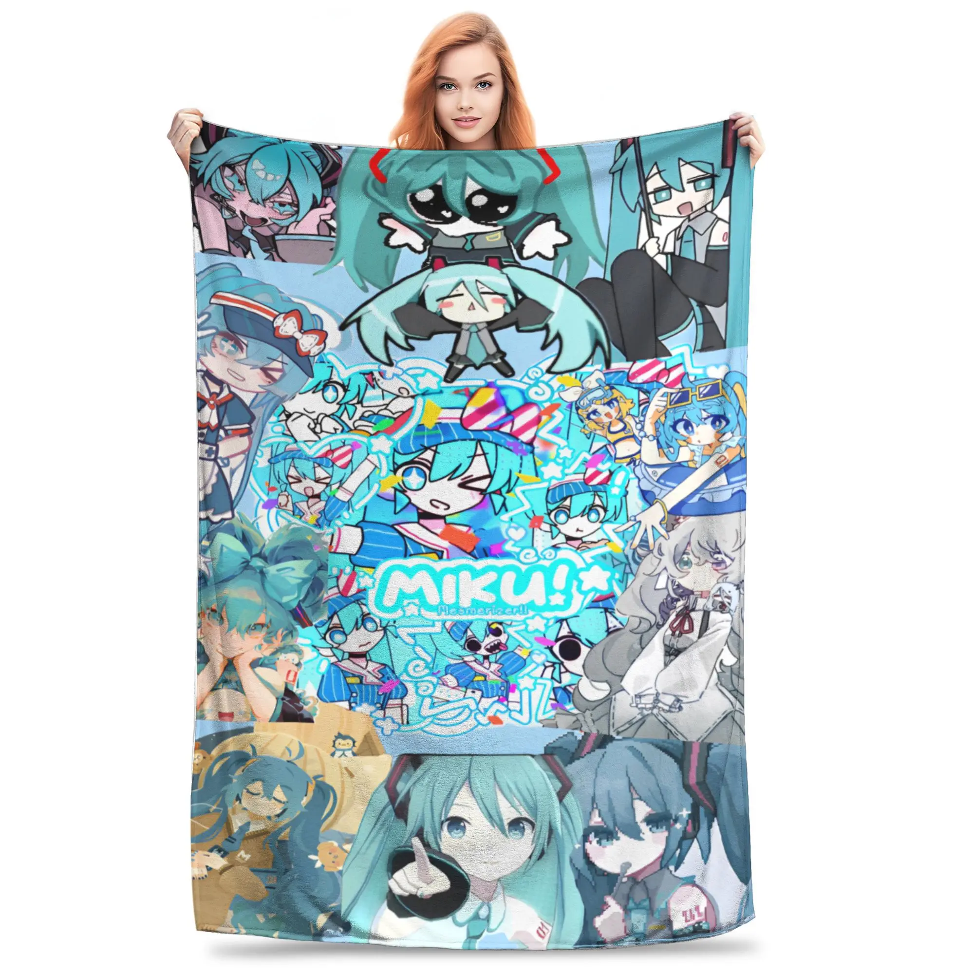 

Одеяло Hatsune Miku для певца, музыки, аниме, супер мягкие уютные пледы для кровати, 50x60 дюймов, одеяла для постельного белья разных размеров