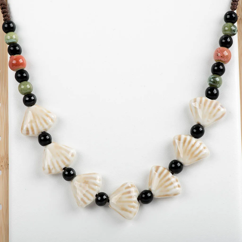 Women\'s Handcraft Ceramic Necklaces Retro Style Pendan Procelain Necklace For Women Mama Gift  #MY166