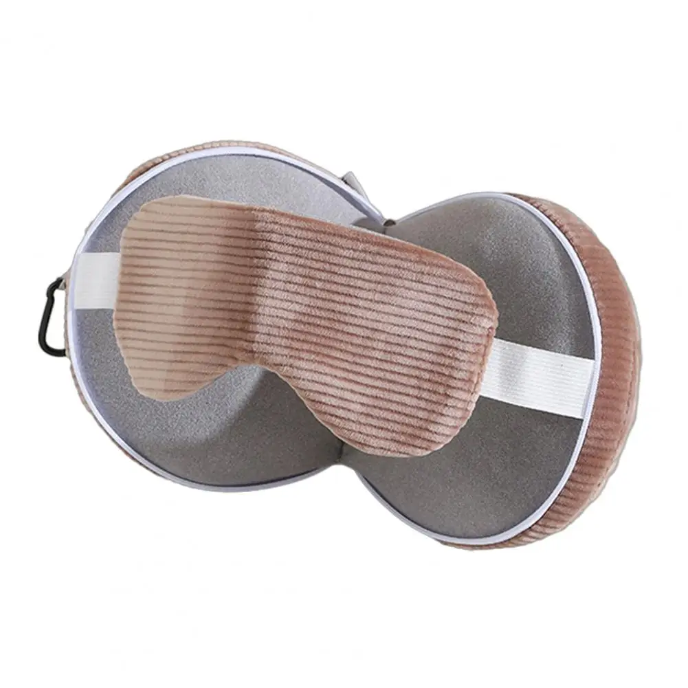 Compact Travel Pillow Travel Neck Pillow with Eye Mask 2-in-1 Portable Support Zippered Foldable Pillow with for Flights