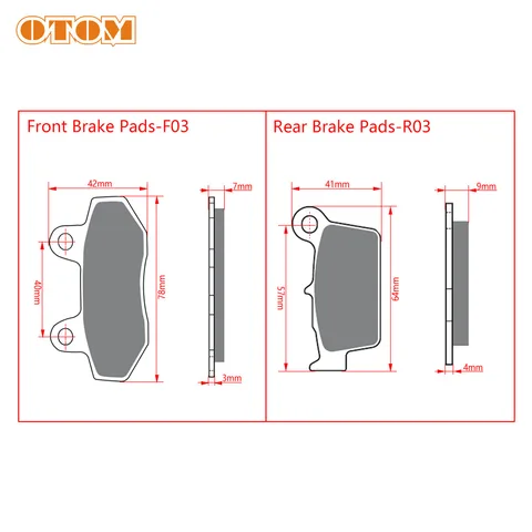 Тормозные колодки OTOM для мотоцикла, передние и задние тормозные колодки R03 для мотоцикла, Кросса, байка, медное основание, тормозные диски для X2 K16 K18