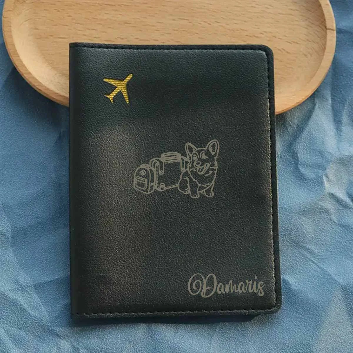 

1pc Personalized Name Passport Cover Keepsake Gift Leather Passport Holder for Travel Classic Style