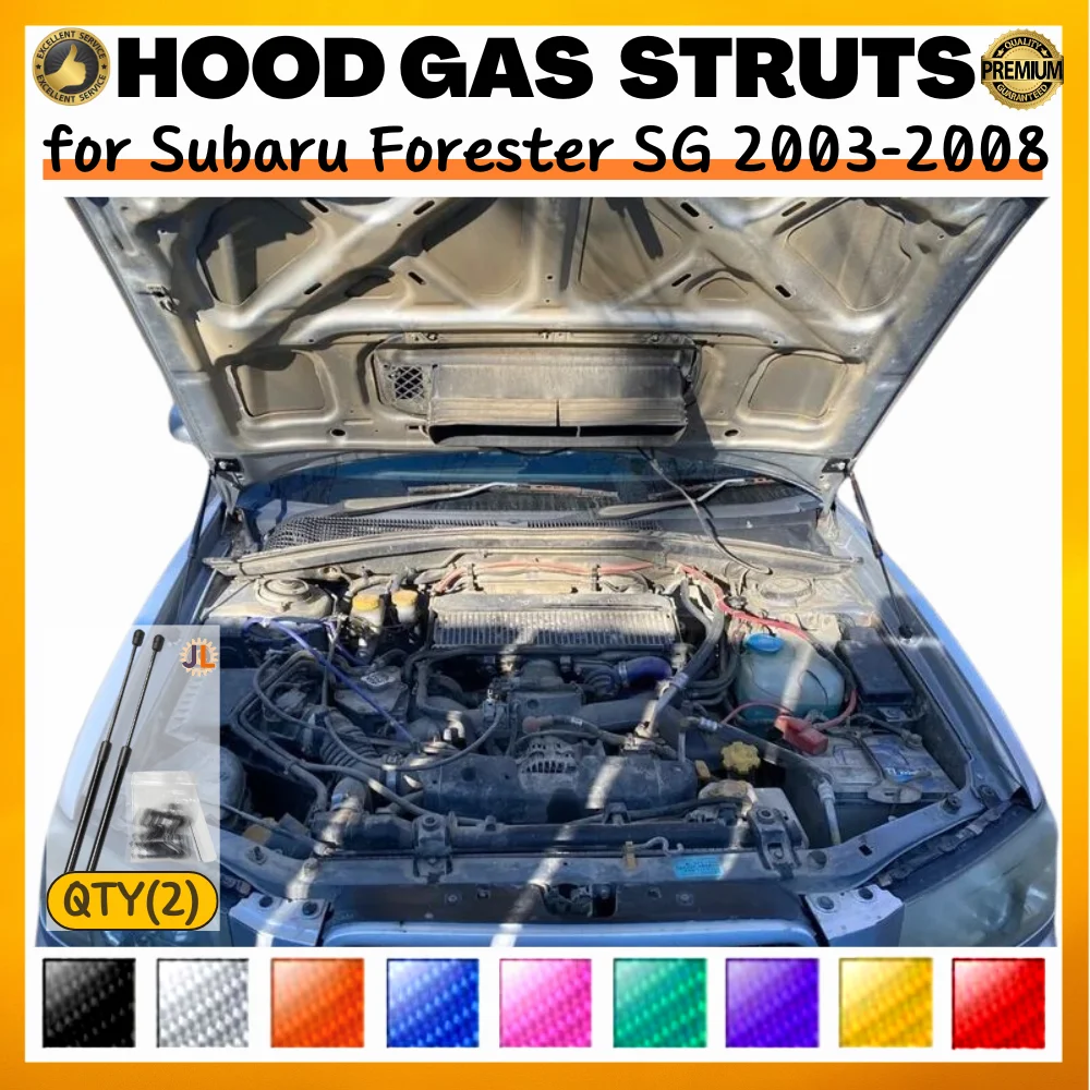

Qty(2) Стойки капота для Subaru Forester SG 2003-2008, модификация переднего капота, газовые пружины, амортизатор, подъемные опоры, демпферы