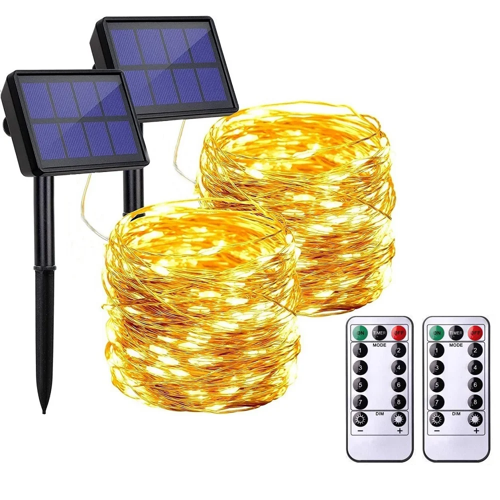 Solar Fairy Lights 7/12/22/52M Warm White LED Solar String Lights For Garden Decoration Outdoor Waterproof Of High Brightness