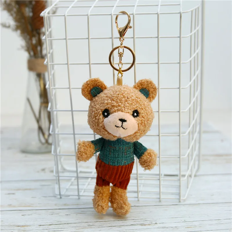 Porte-clés ours en peluche pour fille, pendentif petit ours en peluche, accessoires de sac à dos, doux au beurre, cadeau d'anniversaire, mignon, Kawaii, nouveau