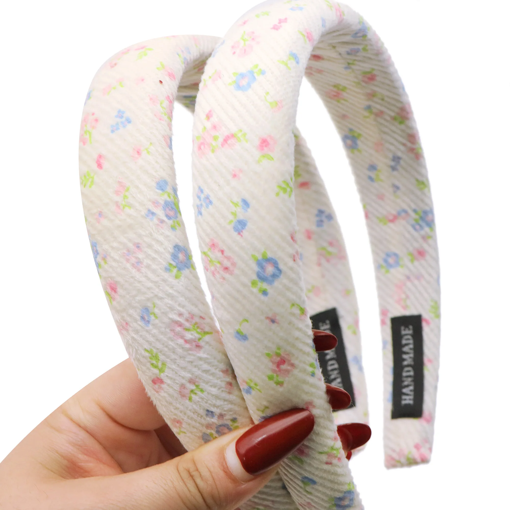 

1Pc Corduroy FlowerPrint Hair Accessory Headband Plaid Decoration Casual Hair Accessory For Normal Hair Style,