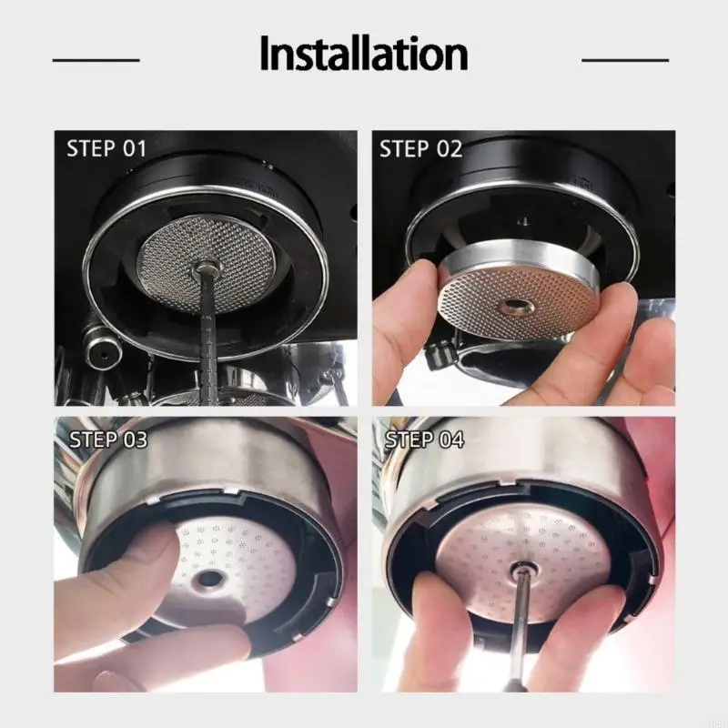 808F Set of 3 Coffee Filter Screen Water Distribution Net Stainless Steel Coffee Filter Plate Coffee Filter Disk for Handle