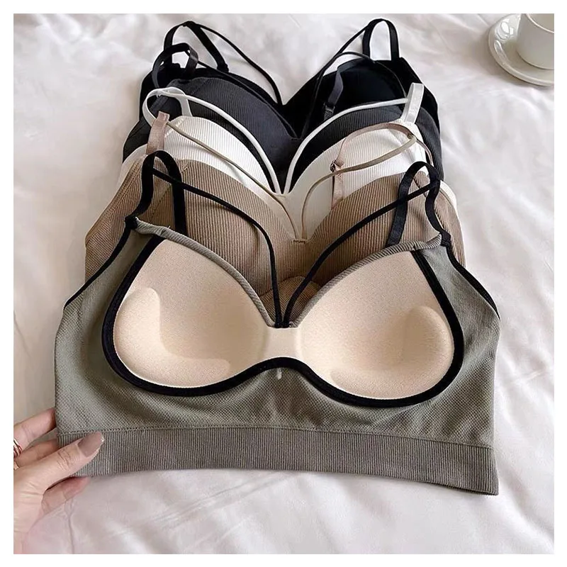 Bralette Women Underwear Comfor Small Suspender Bra Woman One-Piece Fixed Cup Brasieres Wireless Bras for Female Sexy Lingerie