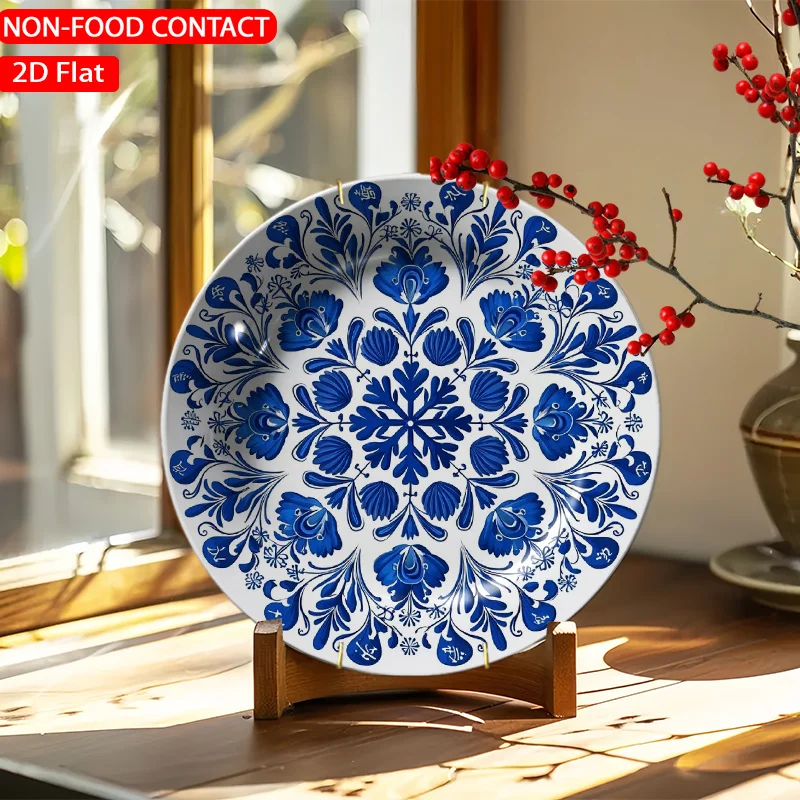1pc Blue Circle on White Background_ Theme Design Non-Food Contact, Home Desk Ornaments, Living Room And Bedroom Decorations,