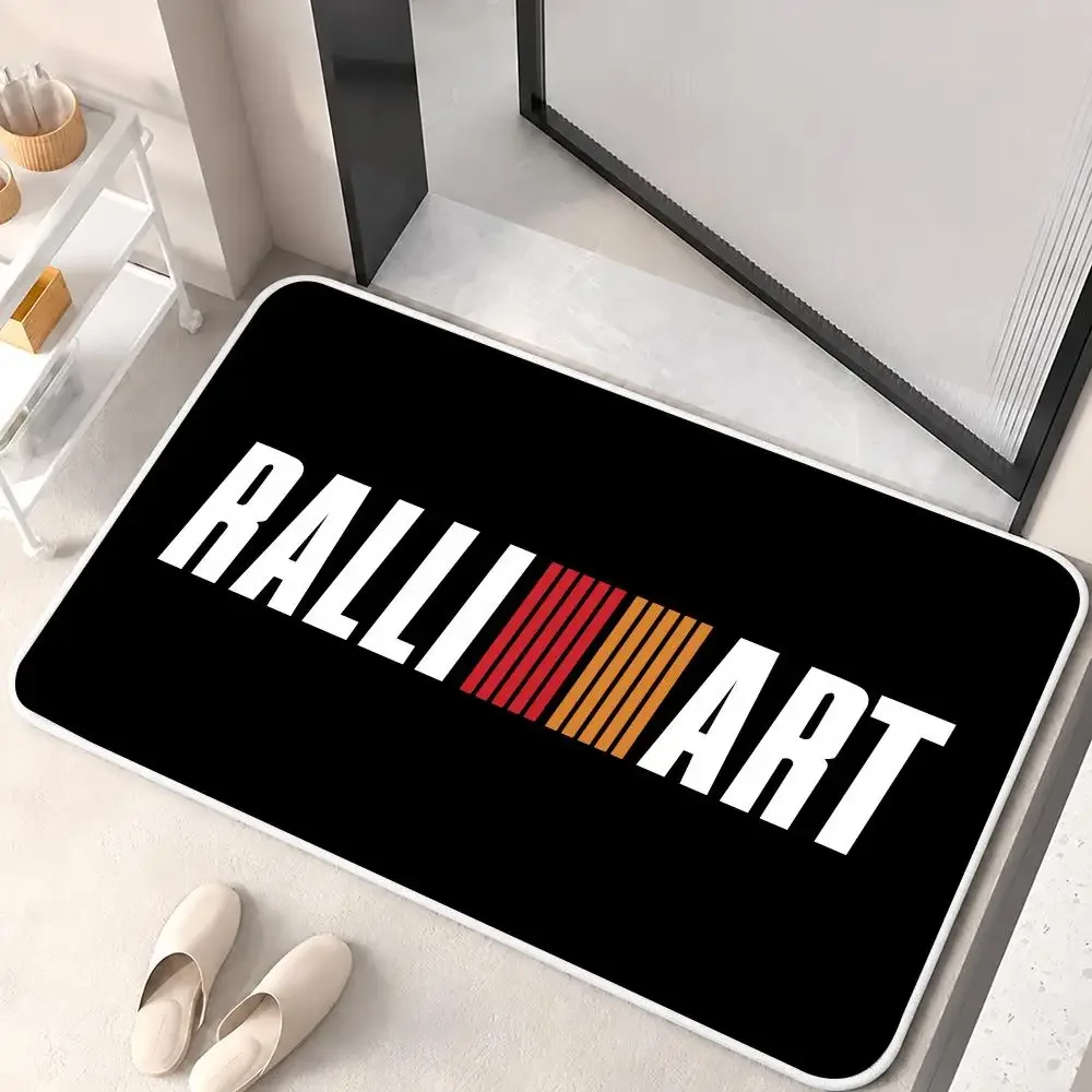 R-Ralliart Racing Car Modification Floor Mat Flannel Rug Soft Non Slip Door MatBathroom Bedroom Kitchen Living Room Home Decor
