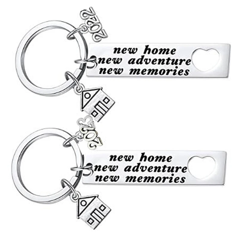 2023 2022 New Home New Adventures New Memories Keychain Housewarming Gift for New Homeowners House Keyring First Home Key Chain