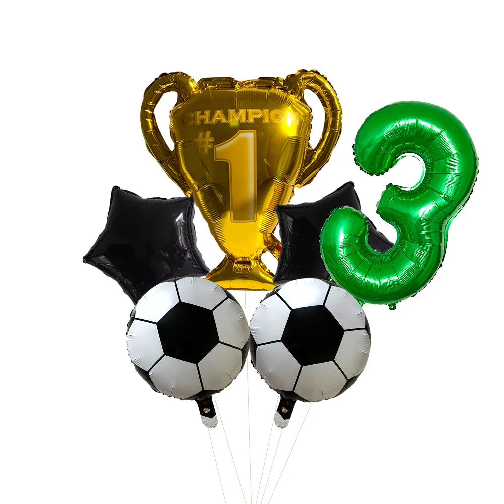 32inch Green Digit Number Globos Football Helium Balloons Trophy Balloon Children\'s Gifts Birthday Party Decorations Kids