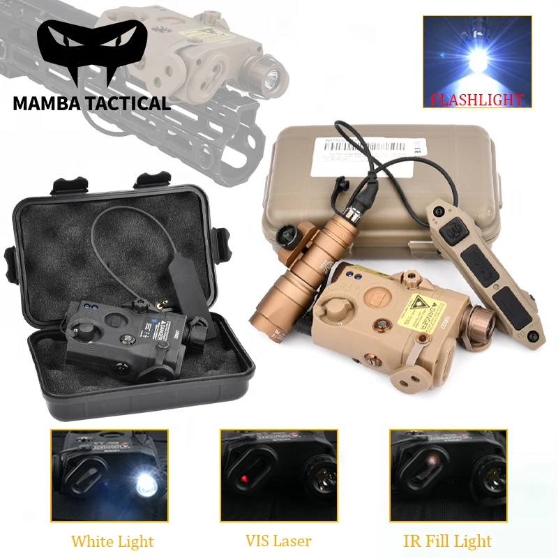 

WADSN PEQ15 Tactical Laser RED/GREEN/BLUE VIS Laser IR Fill LED Strobe Light & M300A M600C SureFir Flashlight SF 2.5 Plug Switch