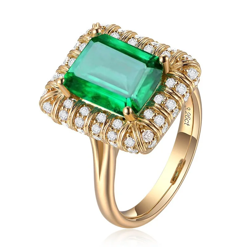 

Sterling Silver Emerald Finger Rings For Women Wedding Charm Jewelry Gift 925 Sterling Silver Emerald Finger Rings
