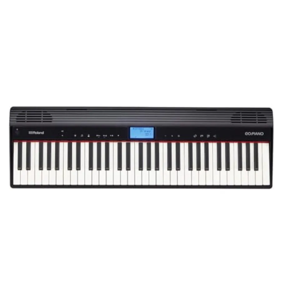 

61-Key Portable Digital Piano Keyboard with Bluetooth Speakers and Electronic Teaching in Black for Home and Studio Use