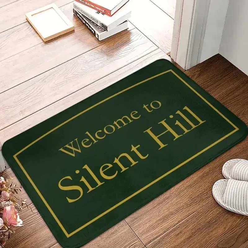 

Letters Printed Floor Mat Welcome To Silent Hill Entrance Doormat Bathroom Kitchen Rugs Non Slip Home Decor Washable Carpets