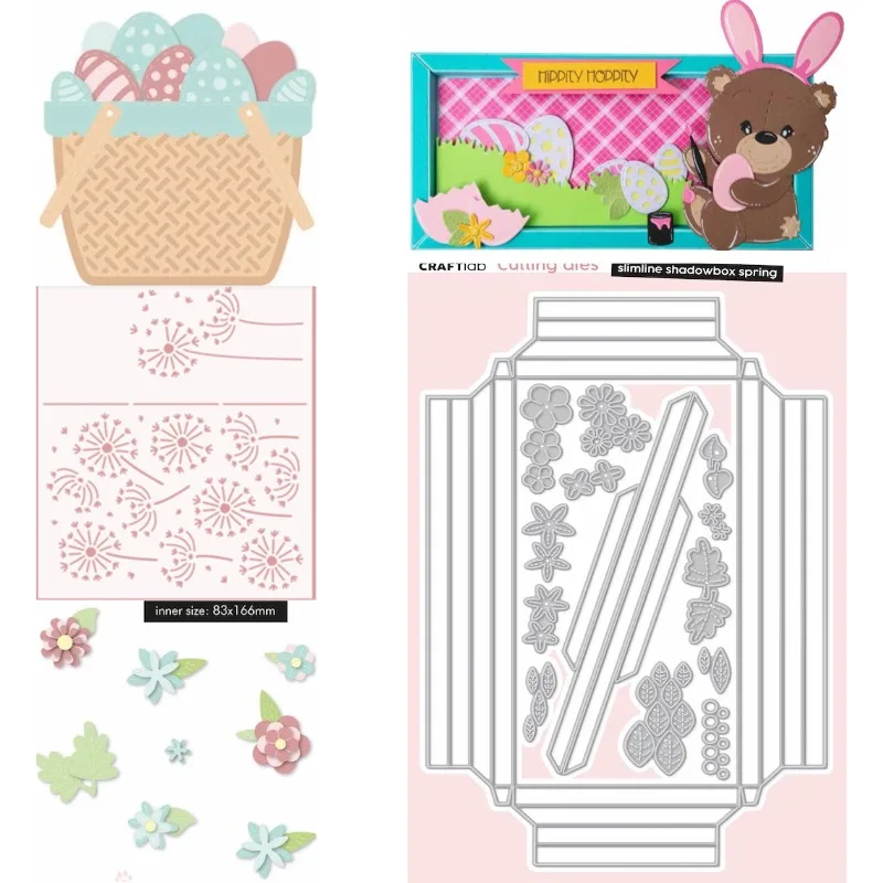 Shadowbox Spring Essentials Metal Cut Dies and Stencil for DIY Scrap Booking Photo Album Embossing Decorative DIY Paper Cards