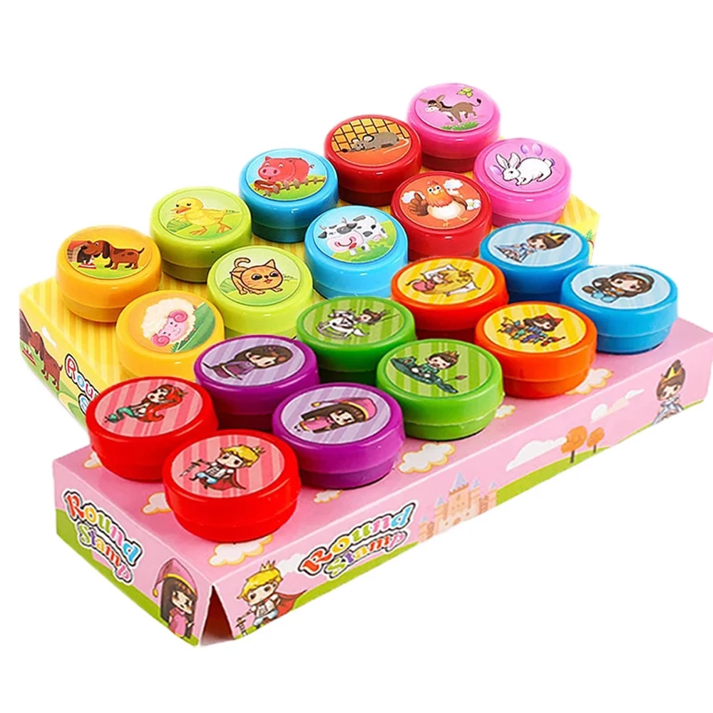 Recompensa Multicolor redonda DIY álbum de recortes sello de dibujos animados sellos de dinosaurio sellos de goma