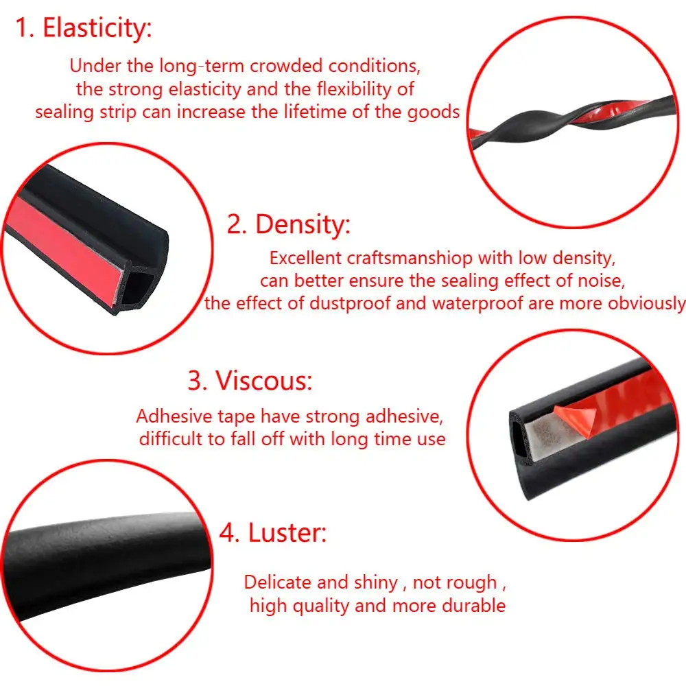 Auto Dichtung Streifen Tür Dichtung Z-Förmigen Auto Tür Dichtung Trim Rand Form Gummi Dichtungs Auto Lärm Isolierung Dichtung für Auto Tür – Detail 6