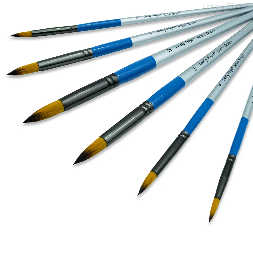 

6Pcs Pointed Tip Multi Paint Brushes - High-Grade Synthetic Nylon Hair, Adaptable for Acrylic, Watercolor & Oil, Ideal