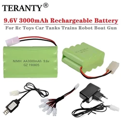 9.6V 3000mAh Ni-MH Battery + USB Charger For Rc toys Car Tank Train Robot Boat Gun AA 9.6v AA Ni-MH Rechargeable Battery Pack