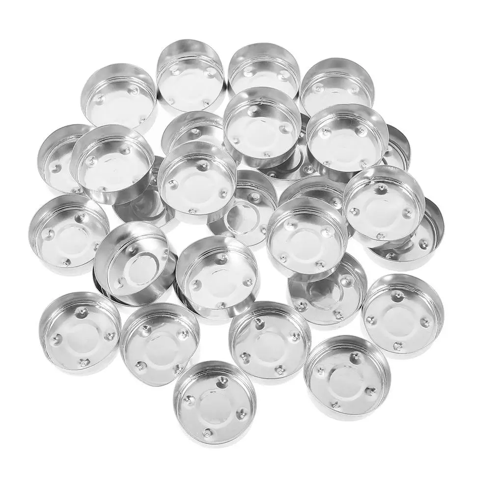 

120 Pcs Aluminum Shell Base Lightweight Windproof DIY Holders Cups Jars Empty Container Heat Resistant Aromatherapy Metal
