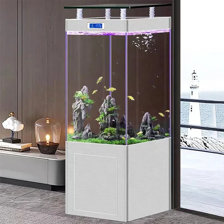 Aquarium living room glass ultra white tank large, medium and small professional bottom filter aquarium ecological dragon fish