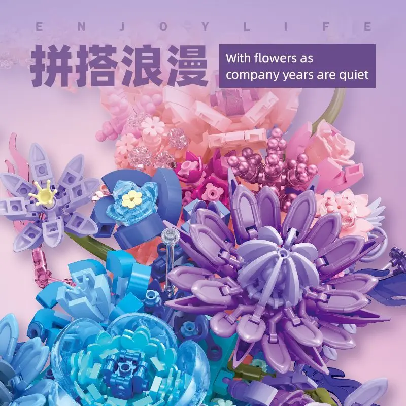 

JJ9163 Ночная Луна, цветы, имитация цветов, серия, креативные кирпичи, декоративные игрушки для детей, подарки для взрослых, статический подарок для мальчика