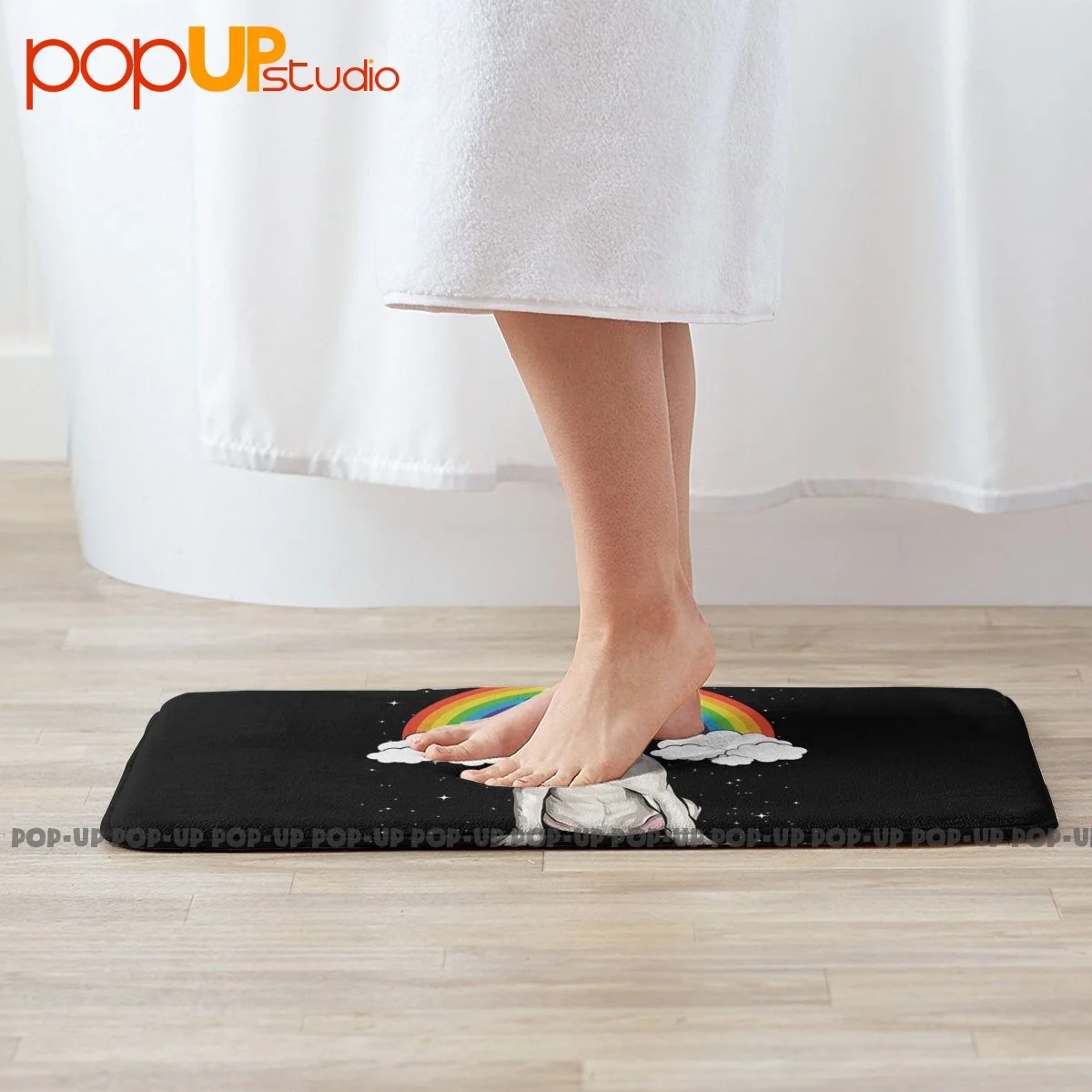 Bull Terrier Rainbow Unicorn Magical Fantasy Dog Mat Rug Carpet Floor Classic Door Mat Waterproof Bath Floor Mat