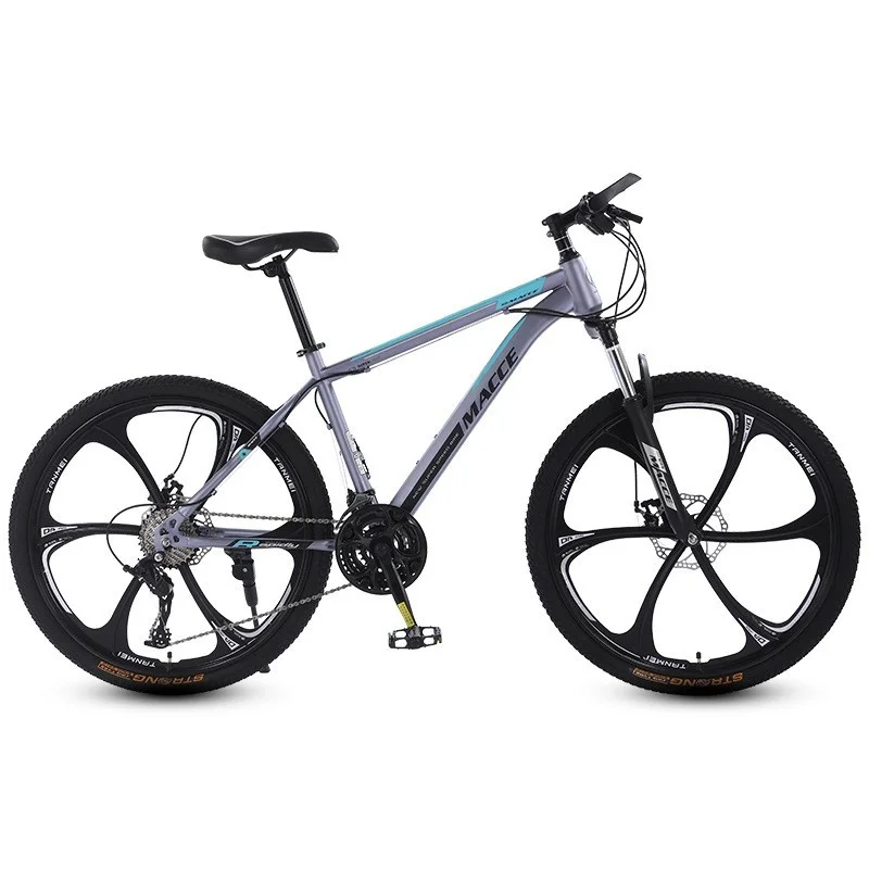 FJ-Bicicleta de Montaña con freno de disco doble de acero rico en carbono, bicicleta de montaña para adultos, bicicleta de carretera con absorción de impacto para estudiantes de velocidad Variable