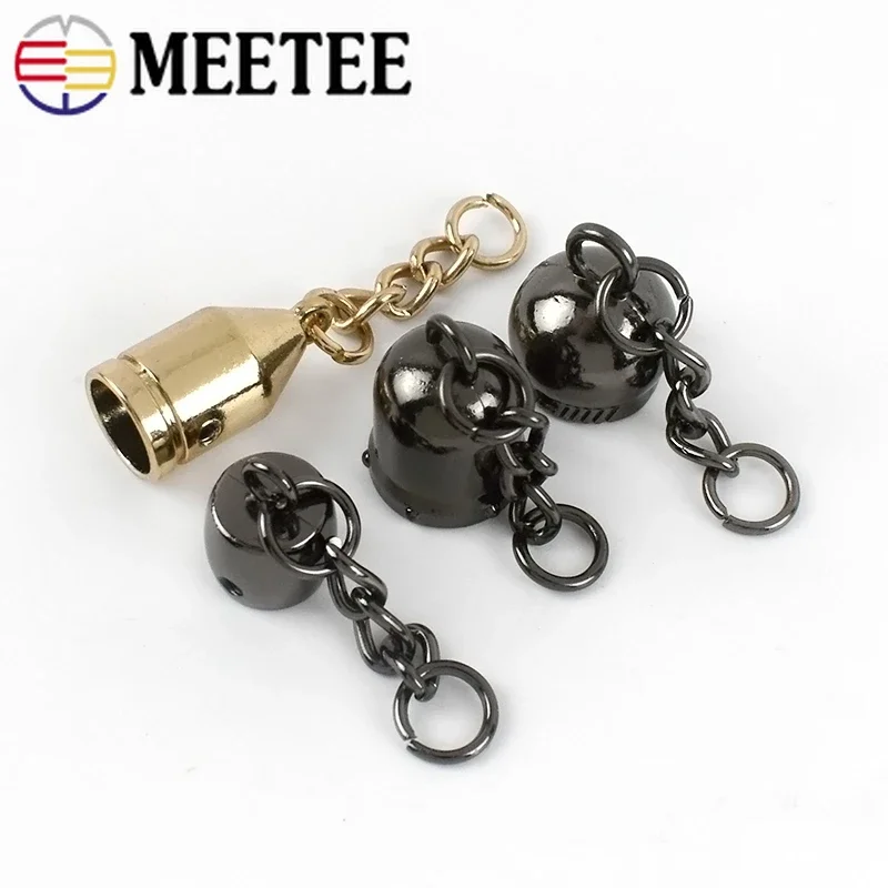 10/20Pcs Meetee Tassel Cap Bell Buckles Metal Stopper Rope Clasp Pendants Head Clothing Bags Decor DIY Hardware Accessories