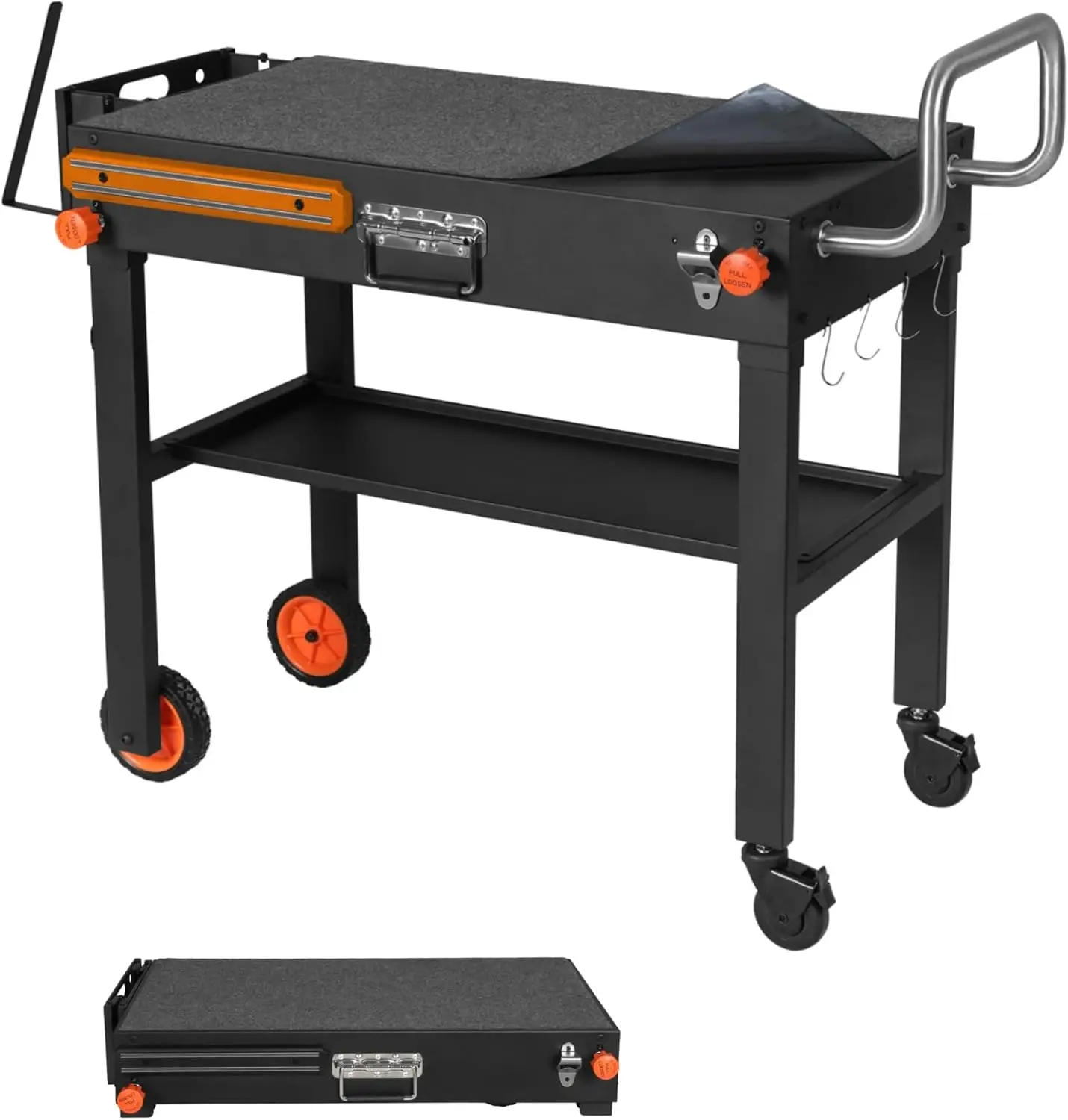 

Grill Table For Blackstone Griddle 22 and 17 Inch Grill Carts Outdoor With Wheels Heavy Duty Grill Stand Foldable Quickly