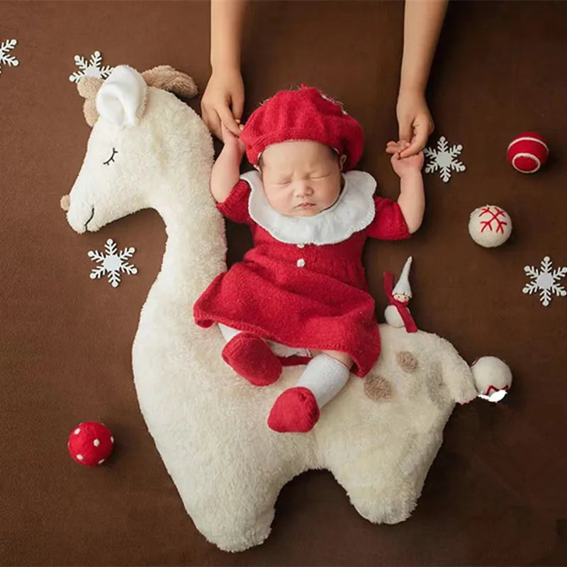 

2023New style baby 100 days photo props Christmas deer newborn studio photography Christmas full moon clothing