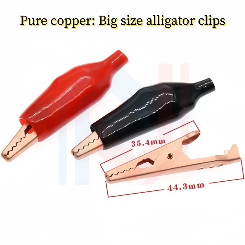 Brass Crocodile type Clip 27mm/35mm/44mm,Black Red Soft Plastic Coated Testing Probe Mini Alligator Test Clips