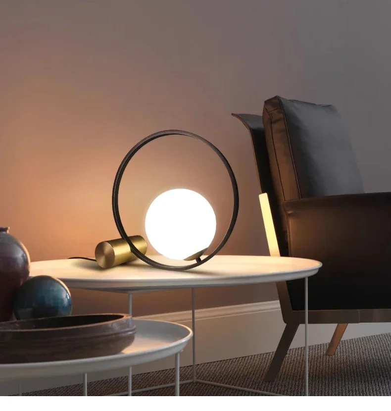 Creative Glass Ball All Copper Table Lamp Nordic Simple Bedroom Bedside Lamp Wedding Decoration Magic Bean Bubble Ball Lamp