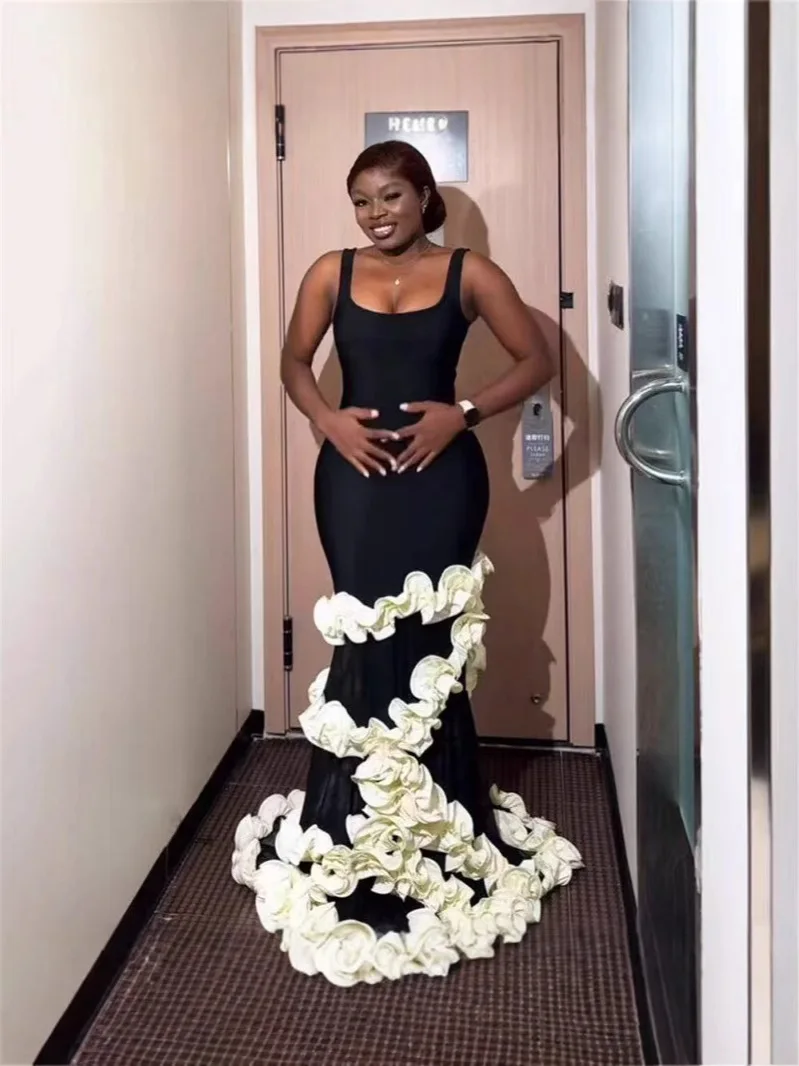 

High Quality Women Sexy Sleeveless Slim Fit Long Black Bandage Dresses Celebrity Elegant Evening Party Dresses For Woman