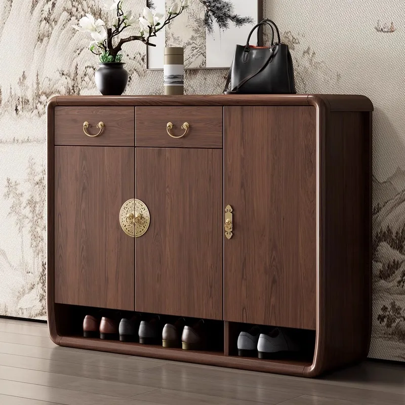 

Nordic Solid Wood Entrance Cabinet French Retro Creativity Living Room Sideboard Cabinet Designers Home Furniture Zapatero FYSC