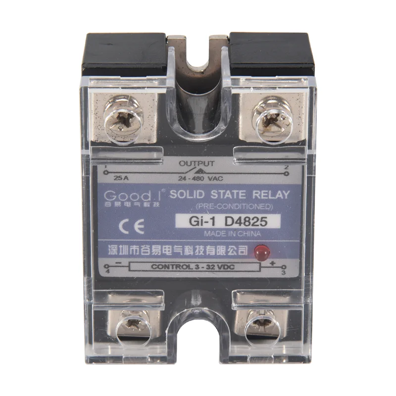 AA08-SSR 25A 3-32V DC ~ 24-480V AC 단상 솔리드 스테이트 릴레이 DC 제어 AC MGR-1 D4825 부하 전압