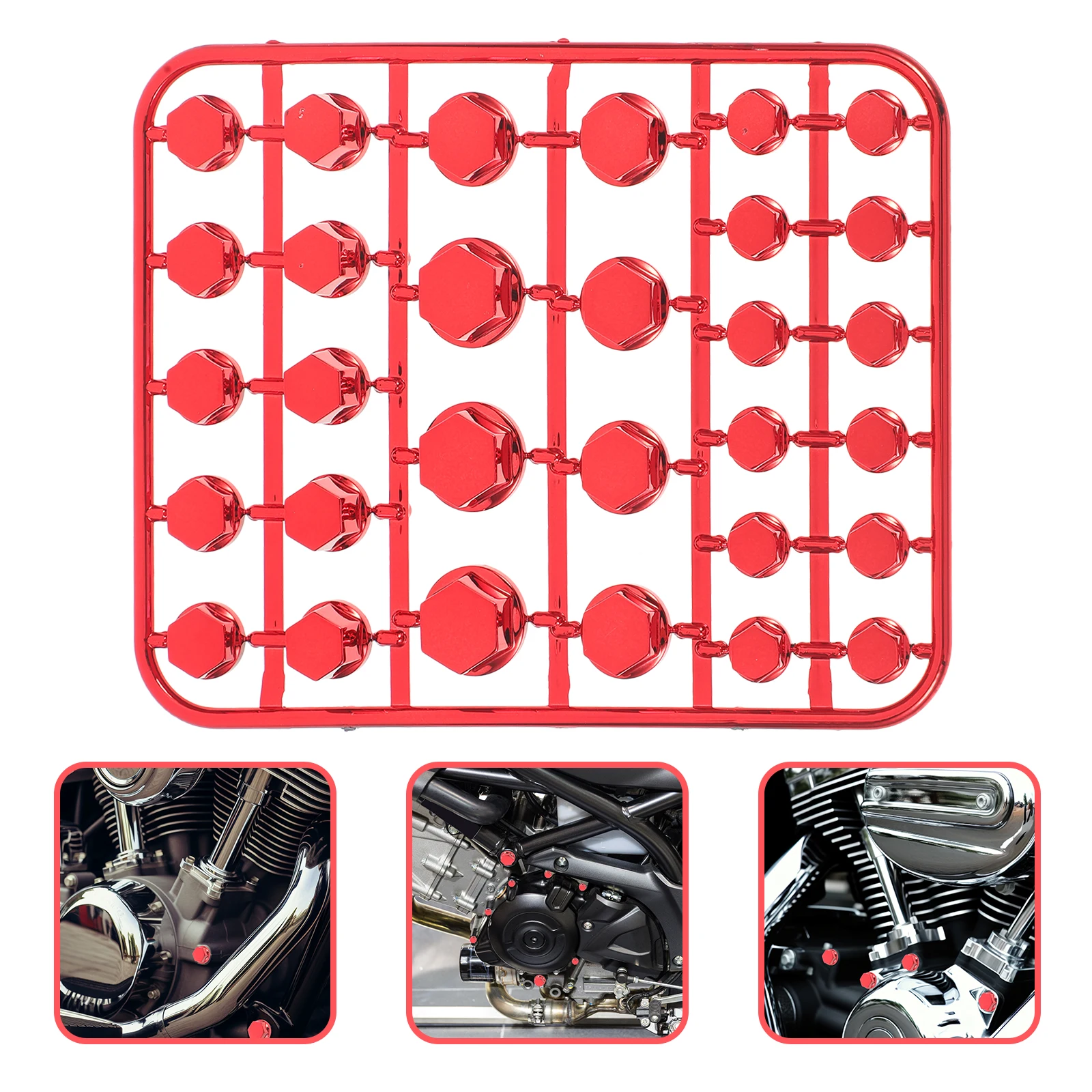 

30pcs Screw Caps Engine Bolt Head Covers Plastic Decorative Motorcycle Accessory Red Color Nut Covers Bolt Toppers