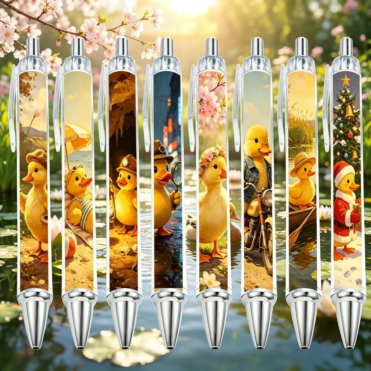8/14 PCS Adventure Little Yellow Duck Creative Gift Ballpoint Pen - Pattern Random