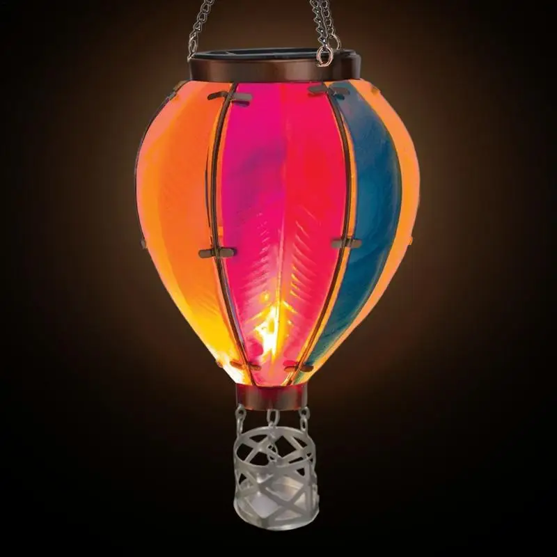 

Solar Powered Hot Air Balloon Solar Garden Lantern Flickering Flame Decorative Garden Light Hot Air Balloon Decor for Garden